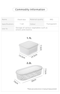 Conteneur de stockage alimentaire en PP avec une capacité de 5,5 L, finition brillante, design multifonctionnel pour la conservation de la fraîcheur, échalote, <span class=keywords><strong>coriandre</strong></span> - Product Image 4