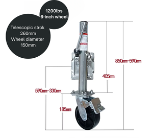 Rueda de Repuesto Sólida de 6 Pulgadas con Soporte Giratorio para Caravana y Remolque - Product Image 3