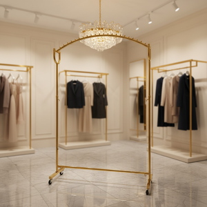 Porte-vêtements arqué haut de gamme doré avec boules de freinage - Product Image 4