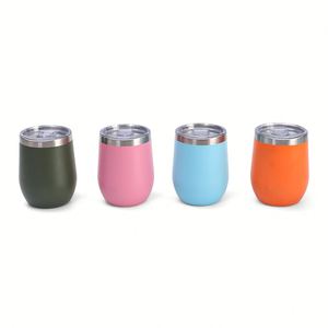 Suministro Directo, Vaso Térmico de Acero Inoxidable de 12 oz, Aislado al Vacío, en Forma de U, para Vino Tinto, Mantiene la Bebida Fría de 6 a 12 Horas, Personalizable - Product Image 4