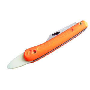 Cuchillo de injerto para niños, de acero inoxidable, hoja fija, mango de plástico naranja, borde recto, herramienta de jardinería - Product Image 1