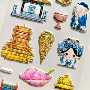 Calcomanías de Espuma con Diseño Cultural Extraíbles de Fábrica OEM, Pegatinas de Arte de Porcelana de Estilo Chino - Product Image 6