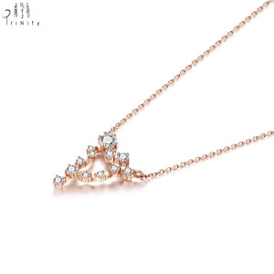 สร้อยคอเพชรแท้ทองคำขาว 18K ดีไซน์ทันสมัยขายดี สำหรับเป็นของขวัญวันครบรอบสำหรับผู้หญิง - Product Image 4