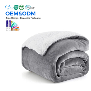 Biểu Tượng Tùy Chỉnh Siêu Mềm Dày Rắn Màu Hai Lớp Flannel Sherpa Lông Cừu Bé Ném Chăn Phong Cách Hiện Đại Cho Nhà Sử Dụng - Product Image 1
