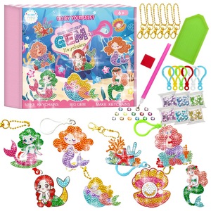 Dessin animé sirène <span class=keywords><strong>licorne</strong></span> crème glacée <span class=keywords><strong>diamant</strong></span> porte-clés peintures colorées sur porte-clés en métal - Product Image 5