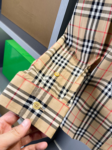 เสื้อเชิ้ตแขนยาวลายตารางสไตล์วินเทจ Burberry คุณภาพดี ดีไซน์ทันสมัย ระบายอากาศได้ดี สำหรับผู้ชาย - Product Image 4
