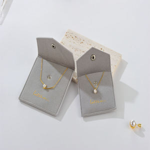 Custom Mini Soft Flap Double Sided Velvet Pouches Double Faux Soft Flap for Ring Storage Jewelry Container - Product Image 1