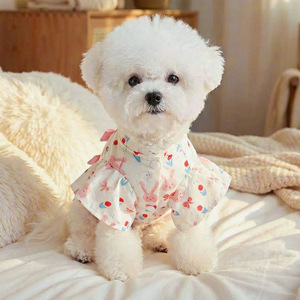 Vêtements pour chiens et chats de petite et moyenne taille, robe de luxe à fleurs avec nœud papillon, printemps-été - Product Image 4
