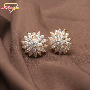 Pendientes de tuerca personalizados de plata de ley 925 chapados en oro clásico con moissanita de corte pera para mujer, unisex, regalo, certificados por terceros - Product Image 5