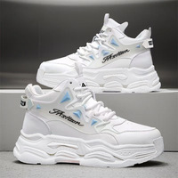 Chaussures de marche montantes à lacets confortables et respirantes, rehaussantes, pour activités de plein air, printemps, été, automne, jeunesse, haute qualité