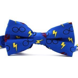 Alta calidad amarillo relámpago al por mayor de China personalizado impreso <span class=keywords><strong>pajarita</strong></span> <span class=keywords><strong>azul</strong></span> ajustable preatado niños niño niños <span class=keywords><strong>pajarita</strong></span> de seda - Product Image 2