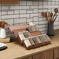 Nouvelle étagère à épices multifonctionnelle en bois à 4 niveaux avec rangement pour armoire et tiroir pour l'organisation de la cuisine