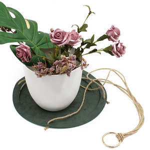 Panier <span class=keywords><strong>suspendu</strong></span> personnalisé en cuir PU <span class=keywords><strong>macramé</strong></span> plantes cintre porte-plante jardinière suspendue intérieur extérieur - Product Image 3