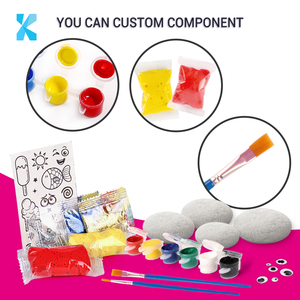 Educativo vendita calda rock painting accessorio modello colorazione forniture bambini disegno fai <span class=keywords><strong>da</strong></span> te arti e mestieri set per i bambini - Product Image 3