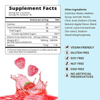 Gummies véganes de vitamines D3 et B12 à marque privée pour le soutien des os, des muscles et du système immunitaire, favorisant une meilleure santé globale