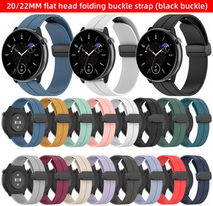 Correa de reloj inteligente de silicona negra de 20mm, 16 colores, botón plegado magnético, correas para Huami Amazfit <span class=keywords><strong>GTR</strong></span> <span class=keywords><strong>Mini</strong></span> - Product Image 5