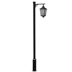 Lampadaire de jardin extérieur en fer avec abat-jour en verre, lumière LED blanc chaud IP66 2700K AC 220V, montage encastré, détecteur de mouvement, alimenté par énergie solaire - Product Image 1