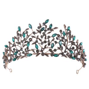 Couronne noire rétro pour fête d'anniversaire, accessoires pour cheveux, <span class=keywords><strong>diadème</strong></span> noir - Product Image 3