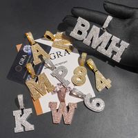 Vente en gros de lettres A-S Melee Mossanite Diamond HipHop Chain pour hommes femmes rappeur S925 Silver Letter HipHop Moissanite Pendant