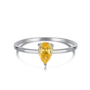Dylam New Arrival Minimalist Women Jewelry Manufacturer OEM ODM 18K Gold <b>Thin</b> Tiny Chic Oval Yellow Diamond Zircon <b>Rings</b> - Product Image 1