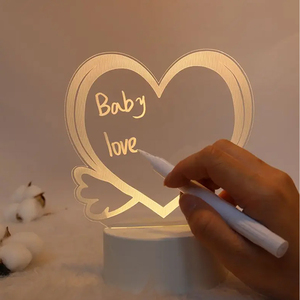 Lampada LED Creativa con Lavagna per Messaggi, Luce Notturna USB Riscrivibile, Luce Calda e Soffusa, Lampada in Acrilico per Bambini, Decorazione per Fidanzate - Product Image 1