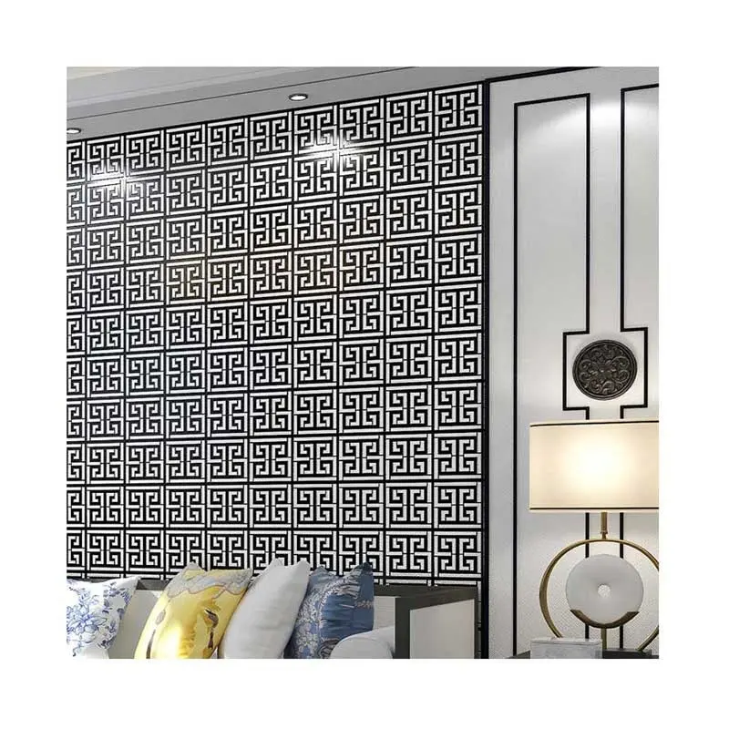 High Quality Non Woven Wall Paper Modern Bedroom Wallpaper Black And White Embossed Wallcovering
