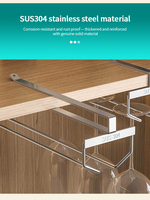 Support de rangement de cuisine en acier inoxydable 304, sans perçage, pour verres à vin, porte-boissons flottant à 4 niveaux ou support de toit