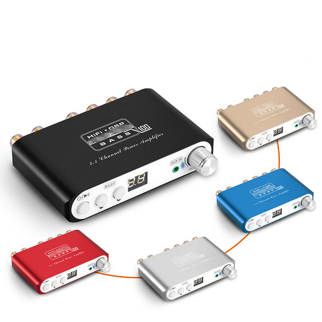 Mini HiFi 2.1Channel Subwoofer 5.0 DSP Digital Power Amplifier Stereo Bass Amp With 24V/3A Power Supply
