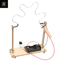 Jeu de défi amusant : Labyrinthe de fils électriques Cross Fire, kit scientifique, circuit imprimé en bois, jouets sensoriels éducatifs STEAM pour enfants