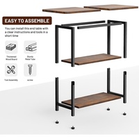 Table d'appoint en bois moderne et durable pour salon et chambre à coucher, design à 3 niveaux de rangement, montage facile, idéale pour les petits espaces