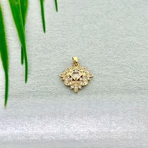 Collier pendentif tendance en forme de fleur, en alliage de zinc, serti pavé, ensemble de bijoux décontractés - Product Image 2