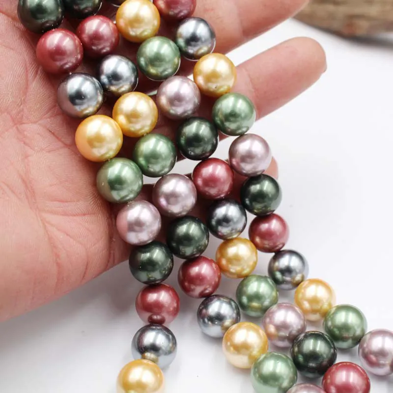 Cuentas de concha artesanales, perlas coloridas de alta calidad, accesorios de joyería hechos a mano, cuentas sueltas