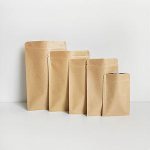 10x15cm kahverengi Kraft kağıt alüminyum folyo 3 yan mühür kilitli düz çanta - Product Image 2