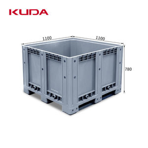 KUDA <span class=keywords><strong>Plastic</strong></span> a-fbkbx plastik palet kutusu istiflenebilir kapalı palet kutusu ağır sanayi plastik saklama kutusu 1100x1100x780mm - Product Image 2