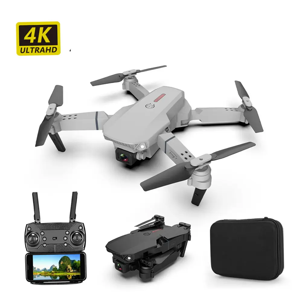 Mini Drone E88 WiFi FPV RC Dron 4K HD Camera Wide-Angle Remote Control Video Quadcopter Toy Drones profissional