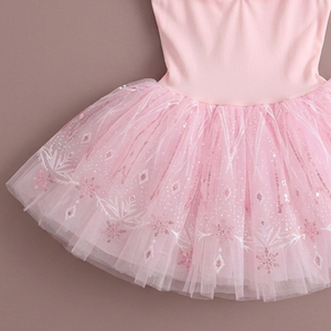 Disfraz de Tutú de Ballet para Niñas con Temática Frozen Rosa, Vestido de Tutú de Ballet con Copos de Nieve para Fiesta de Cumpleaños y Espectáculo Invernal - Product Image 3