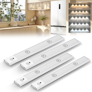Tira de luces LED de perfil de aluminio con sensor de movimiento, lámpara de noche de Iluminación inalámbrica debajo del Gabinete para cocina, armario, garaje - Product Image 1