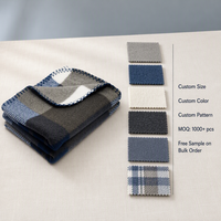 Couverture en polaire tricotée en polyester recyclé à motif géométrique pour supermarché, OEM/ODM, taille et couleur personnalisées, approvisionnement en gros