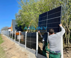 Vertikales Bifaziales Solarzaun-Panel-Kit für Garten, Hinterhofbewässerung, Teich, Geflügelfarm, netzunabhängige Solarstromerzeugung - Product Image 6