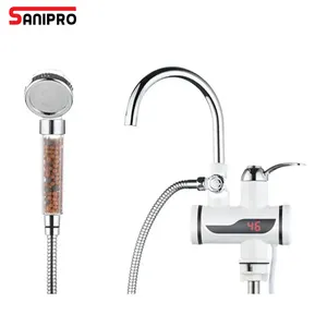 SANIPRO Wholesale Smart Temperature Display Tap Bathroom Instant Electric Water Heater Shower Faucet Mixer with Spray Head