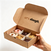 Caja de Papel para Alimentos Personalizada para Panadería, Caja para Pasteles, Donuts, Macarons, Embalaje para Llevar, Cajas Plegables de Cartón Kraft Marrón para Galletas