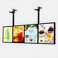 Boîte lumineuse LED magnétique rectangulaire personnalisée pour la publicité, affichage de menu LED suspendu en aluminium pour café, restaurant, boutique, cage