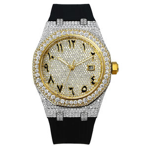 Reloj de Diamantes Hip Hop con Bisel Cuadrado, Reloj de Moissanita VVS, Correa Personalizada, Logotipo con Incrustaciones de Diamantes, Reloj para Hombre, ODM - Product Image 3