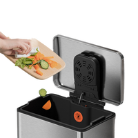 Cubo de basura con pedal de diseño moderno al por mayor, cubo de basura de acero inoxidable 410 con tapa