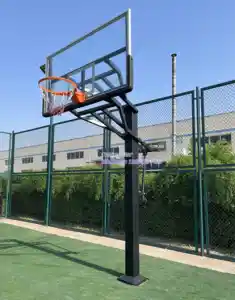 Support de basket-ball au sol Systèmes de basket-ball réglables Cerceaux de basket-ball Panneau arrière en verre