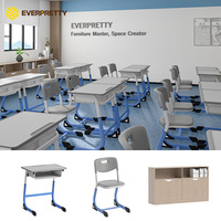 Ensemble de bureau et chaise d'écolier réglables avec structure métallique pour projets éducatifs en classe (OEM/ODM)