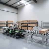 Machine de perçage automatique de trous de serrures de porte, Centre de fabrication de portes CNC intelligent, Équipement complet de traitement des portes en bois