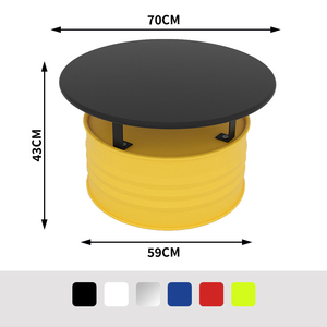 Conjunto <span class=keywords><strong>de</strong></span> Muebles Industriales Retro <span class=keywords><strong>de</strong></span> Barril <span class=keywords><strong>de</strong></span> Petróleo, Sillas y Mesa <span class=keywords><strong>de</strong></span> Metal Creativas para Bar y Cafetería al Aire Libre - Product Image 5