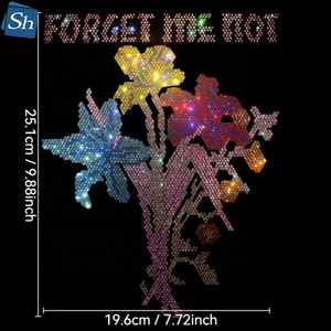 Motif Premium Grand Fleur de Pissenlit en Strass, Transfert de Cristal Thermocollant Coloré pour Sweat à Capuche, Appliques Florales Élégantes et Scintillantes - Product Image 1