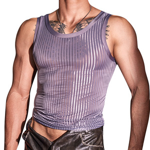 Sous-vêtements sexy pour hommes KJ 2027, respirants, haute élasticité, perspective douce, maille rayée, <span class=keywords><strong>string</strong></span>, slip, culotte - Product Image 3